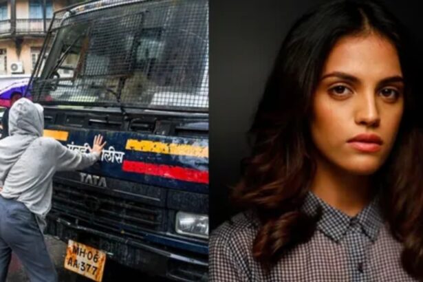 Rhiya Ahir during a student protest in Mumbai before filing a police complaint over alleged online abuse.