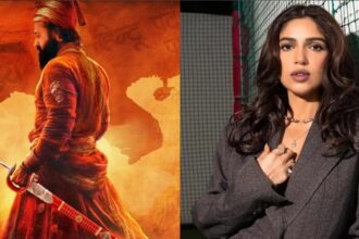 Bhumi Pednekar and Rishab Shetty in separate file photos promoting their upcoming historical film.