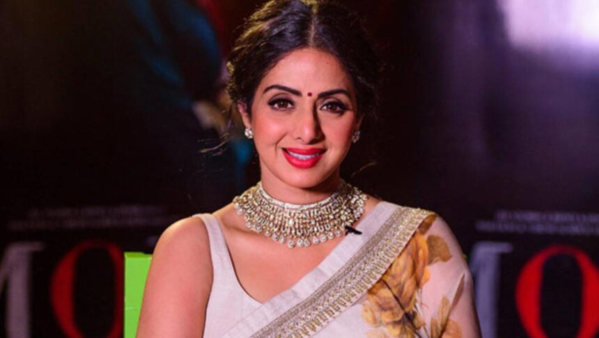 Sridevi wearing the iconic flowing white outfit from the song Kabhi Main Kahoon in Lamhe.