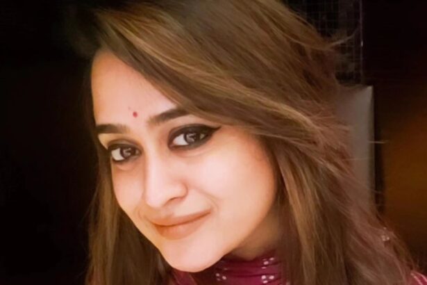 Tamil television actress Shabnam at a television event