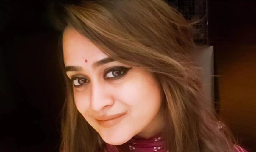 Tamil television actress Shabnam at a television event
