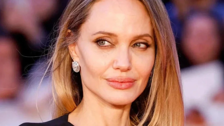 Angelina Jolie during a promotional event for her film Couture