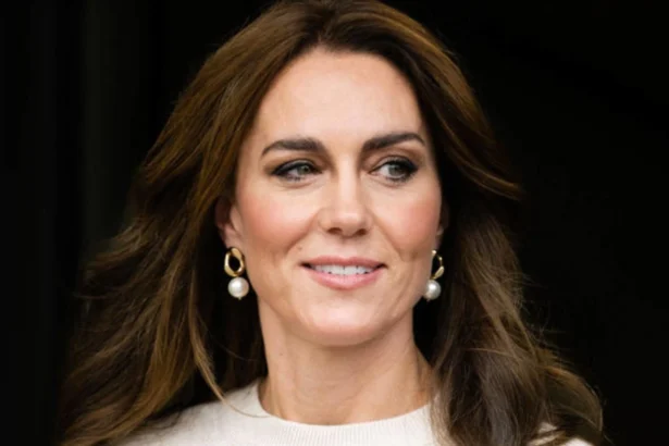 Princess Kate wearing a denim midi dress inspiring affordable high-street fashion trends