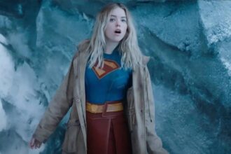 Milly Alcock as Supergirl in DC Studios' latest superhero film following its opening weekend release.