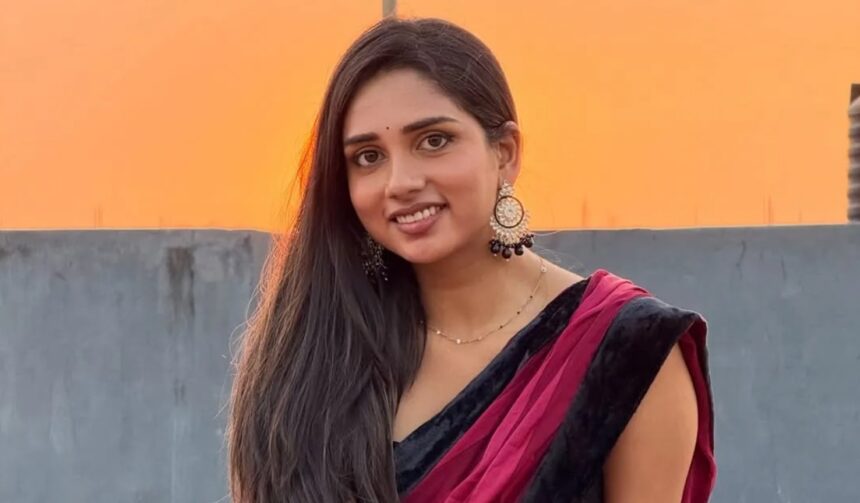 Hunterfly 2026 07 05 143910 Dhanyaa Pallath at a promotional event for a Tamil film project