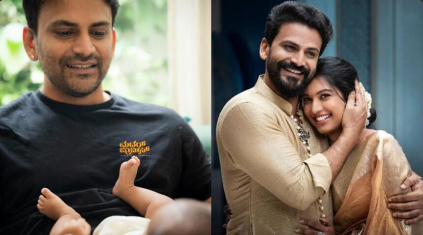 Hunterfly 2026 07 06 235746 Kannada actor Daali Dhananjaya holding his newborn baby boy in a heartfelt Instagram photo