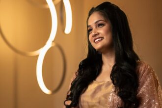 Atchaya Roy during a promotional appearance for her Tamil television and film projects