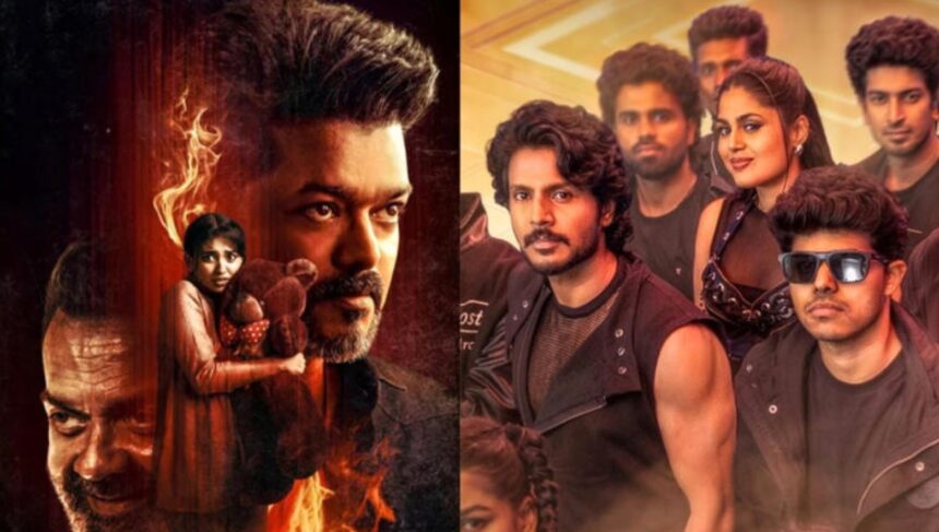 Jana Nayagan and Sigma movie posters featuring Vijay and Jason Sanjay projects