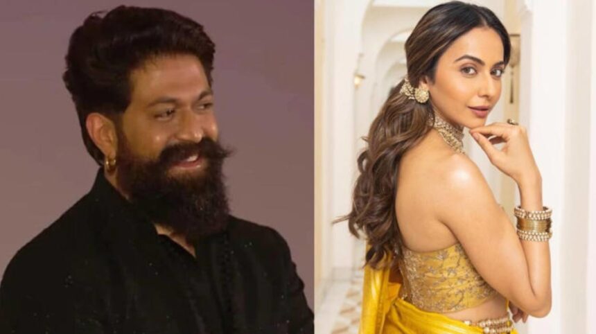 Yash and Rakul Preet Singh at the Ramayana Pratham Sankalp event discussing Surpanakha's character