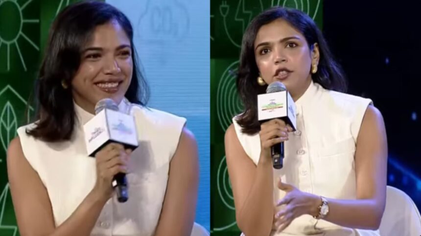 Hunterfly 2026 07 22 175538 Actress Shriya Pilgaonkar speaking about sustainability, critical thinking, and environmental responsibility at a sustainability conclave