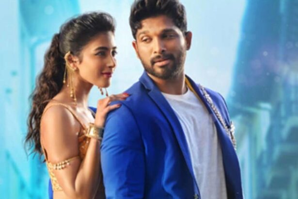 Hunterfly 2026 07 22 231420 Allu Arjun and Pooja Hegde during a promotional event as reports suggest a reunion in AA23