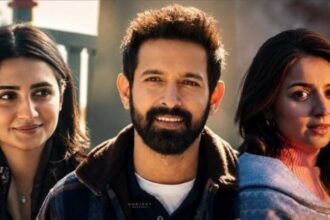 Vikrant Massey, Vedika Pinto and Mahima Makwana in Netflix's Musafir Cafe.