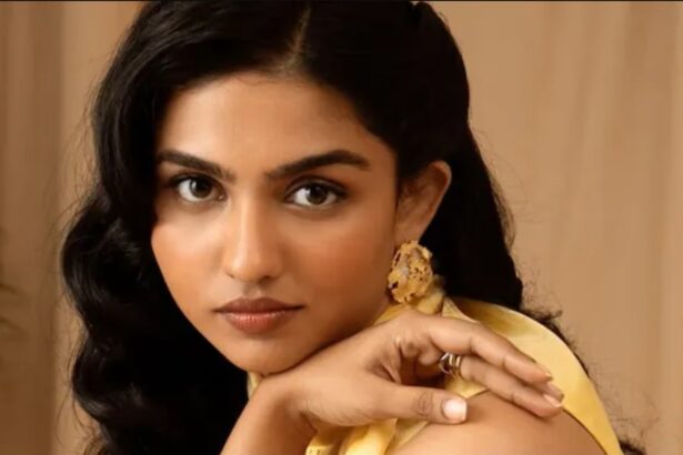 Mamitha Baiju attends a promotional event ahead of her upcoming Tamil film with Suriya.
