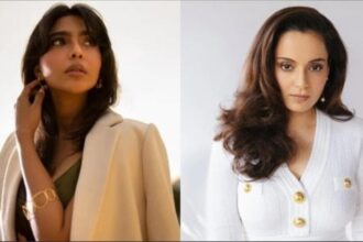 Aishwarya Lekshmi and Kangana Ranaut in separate file photos amid a viral interview discussion.