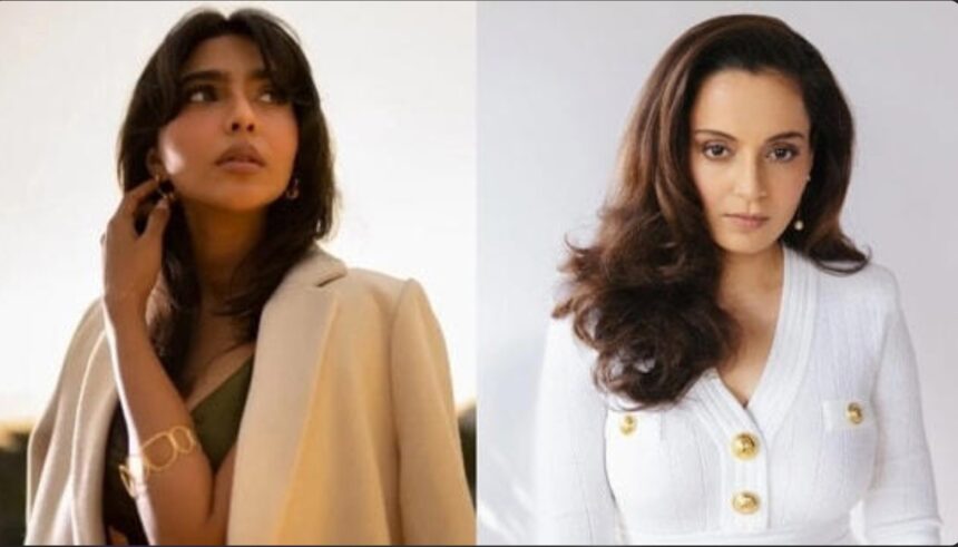 Aishwarya Lekshmi and Kangana Ranaut in separate file photos amid a viral interview discussion.