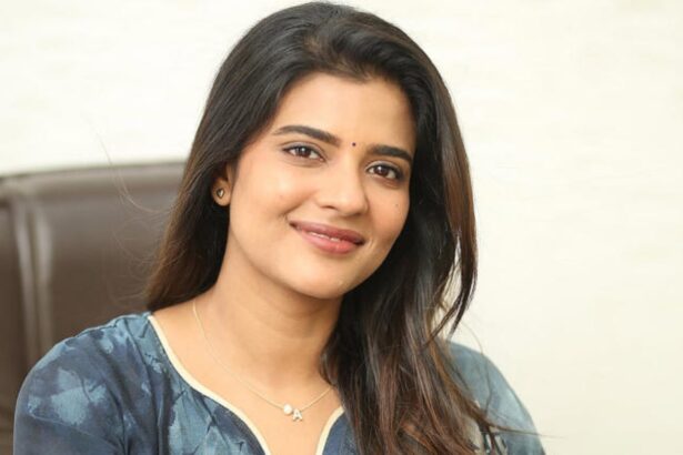Aishwarya Rajesh during an interview discussing her film choices and dream of playing negative-shaded roles