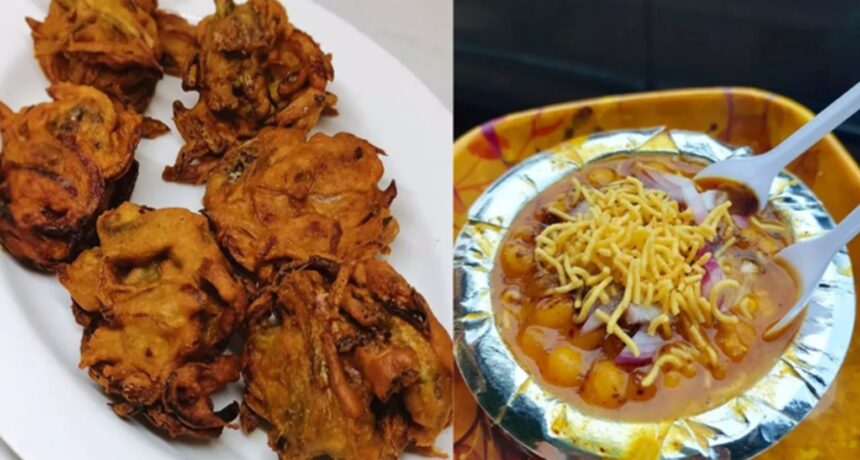 Hunterfly 2026 07 28 193012 Traditional Bengali evening snacks including Singara, Jhalmuri, Beguni and Fish Fry served with hot tea.