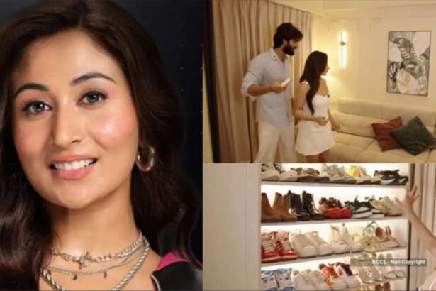 Shreya Kalra inside her luxurious Mumbai home featuring a modern living room and elegant interiors