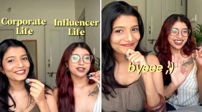 Two Bengaluru women compare corporate jobs and content creator careers in a viral Instagram video.