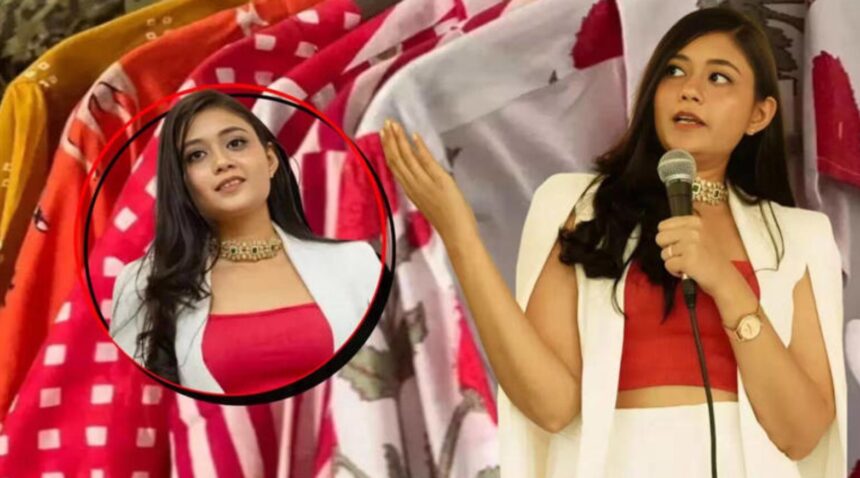 Fashion entrepreneur Nishtha Rawat with contemporary ethnic clothing from her brand Nehfi