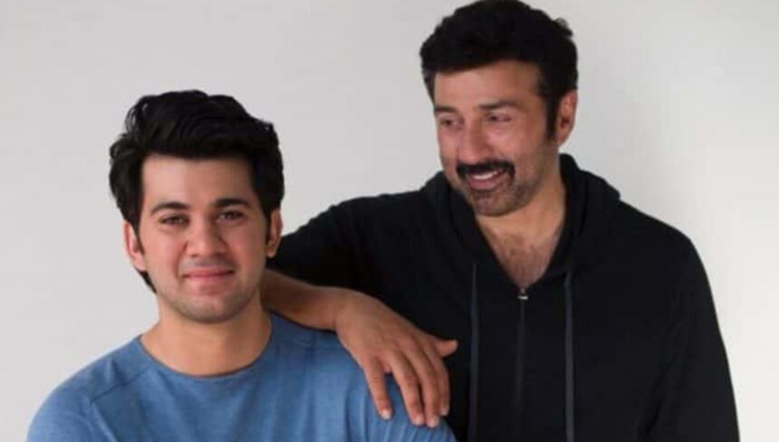 Hunterfly 2026 07 29 180712 Sunny Deol and Karan Deol at the trailer launch event of Batwara 1947.