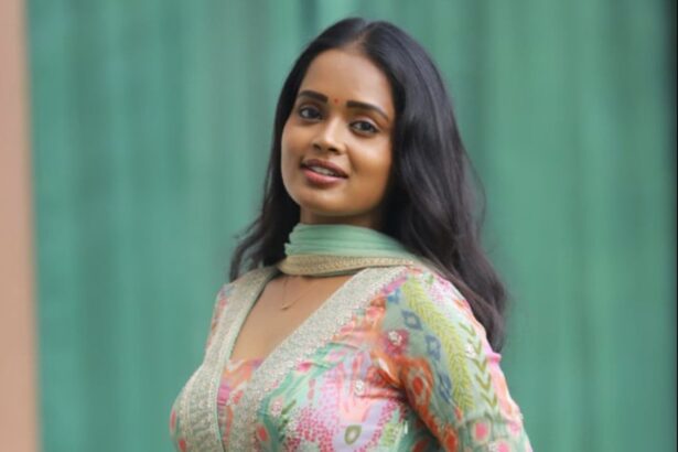 Hunterfly 2026 08 04 103047 Nandhini R posing during Bigg Boss Tamil Season 9 promotional event