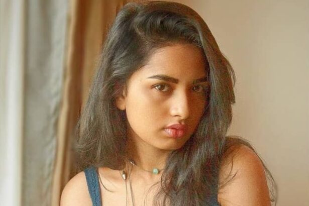 Srushti Dange at a Tamil film promotional event