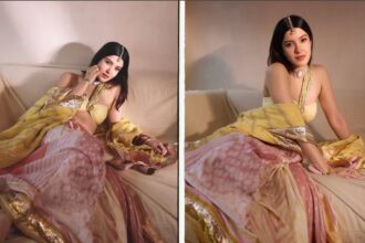 Khushi Kapoor and Shanaya Kapoor attend Anshula Kapoor’s mehendi ceremony in elegant designer outfits.