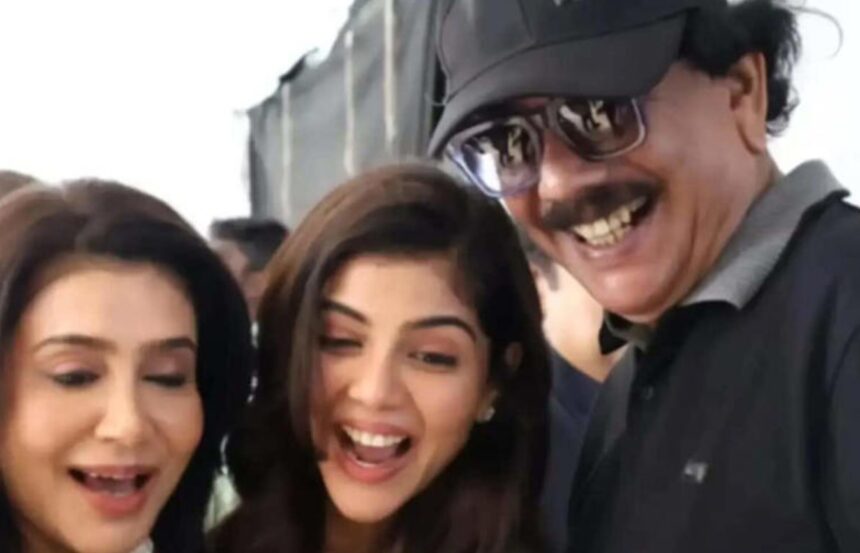 Kalyani Priyadarshan with parents Lissy and Priyadarshan during their emotional reunion project