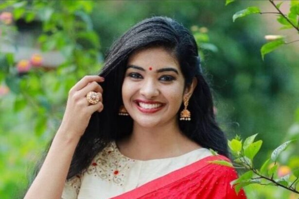 South Indian actress Monisha CS posing during a television promotional photoshoot