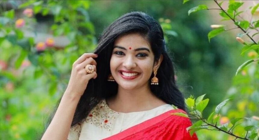 South Indian actress Monisha CS posing during a television promotional photoshoot