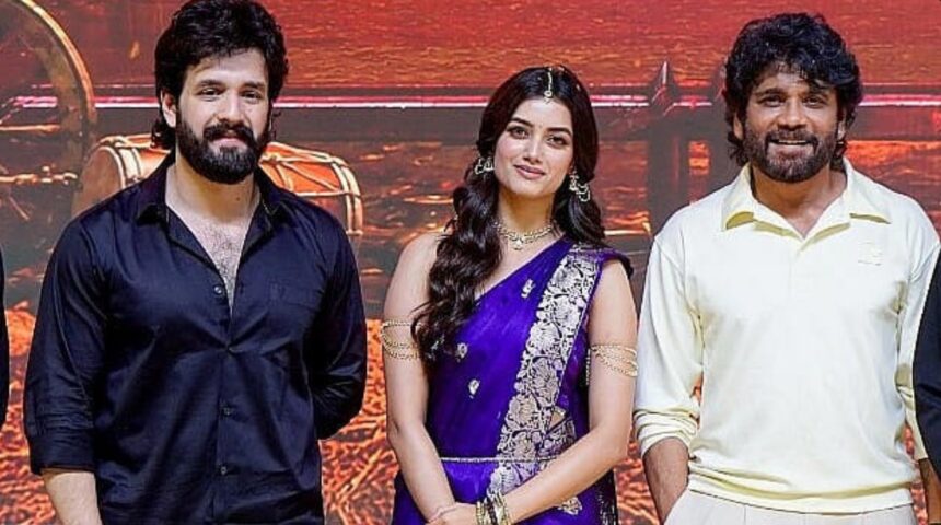 Nagarjuna Akkineni speaking at the pre-release event of Lenin starring Akhil Akkineni