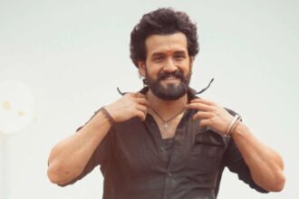 Akhil Akkineni in a powerful scene from the Telugu action drama Lenin.