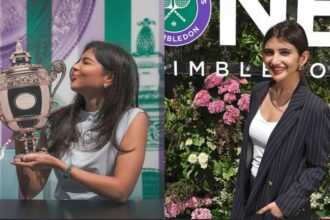 Kalyani Priyadarshan and Sreeleela attending Wimbledon 2026 in London.