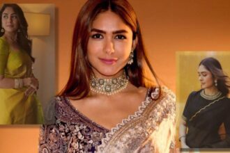 Hunterfly 26 07 20 175505 Mrunal Thakur showcasing elegant saree fashion and traditional Indian style