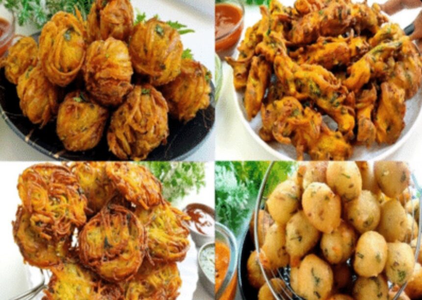 A platter of healthy monsoon snacks including roasted makhana, corn chaat, chilla, sprouts chaat and vegetable soup.