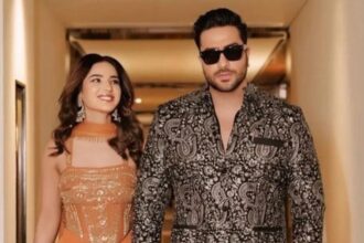 Jasmin Bhasin and Aly Goni attend an event together.