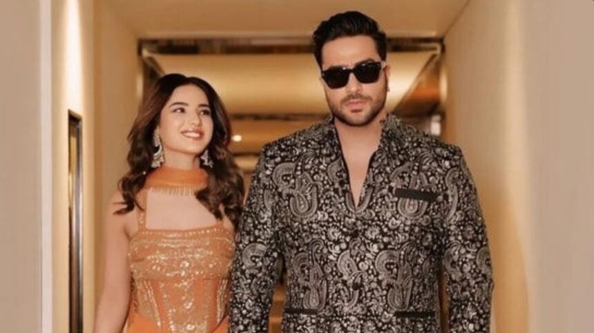 Jasmin Bhasin and Aly Goni attend an event together.