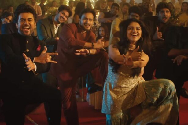 Hunterfly 26 07 27 101852 Suriya and Mamitha Baiju dance in The Wedding Song from Vishwanath and Sons.