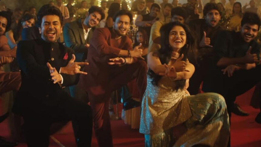 Hunterfly 26 07 27 101852 Suriya and Mamitha Baiju dance in The Wedding Song from Vishwanath and Sons.