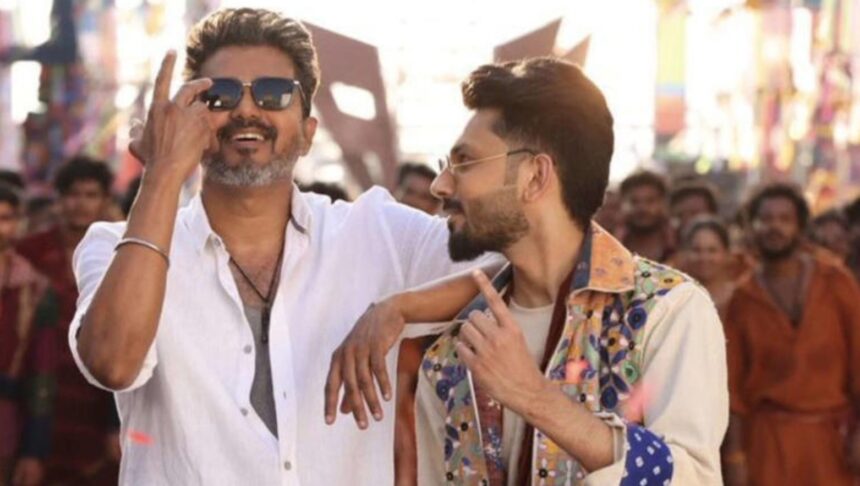 Hunterfly 26 07 27 233903 Anirudh Ravichander with Vijay during the promotion of Jana Nayagan.