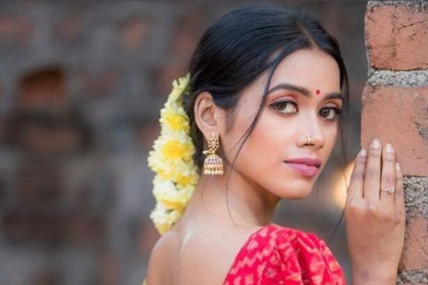 Tamil television actress and dancer Tharsika during a television event in 2026