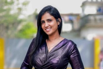 Preethi Kaliyaperumal smiling during a television and digital media promotional event