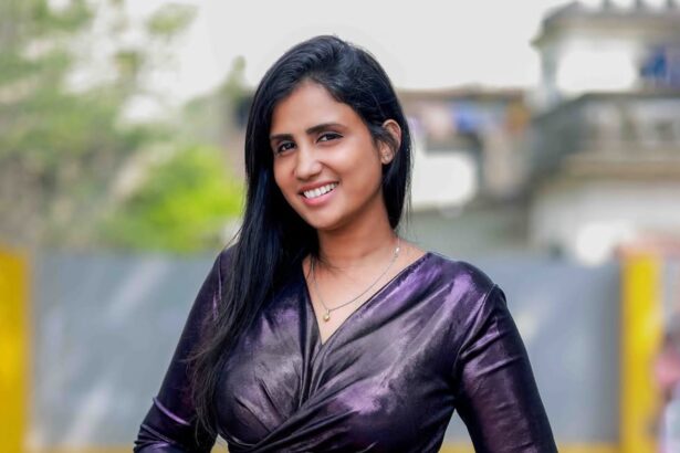 Preethi Kaliyaperumal smiling during a television and digital media promotional event