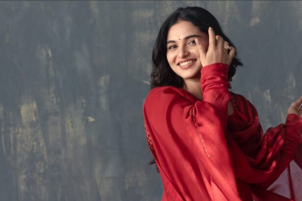 Kayadu Lohar during Idhayam Murali promotions showcasing an elegant and refreshing look