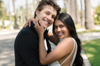 Dishani Chakraborty and fiancé Myles Mantzaris share romantic engagement photos from Los Angeles