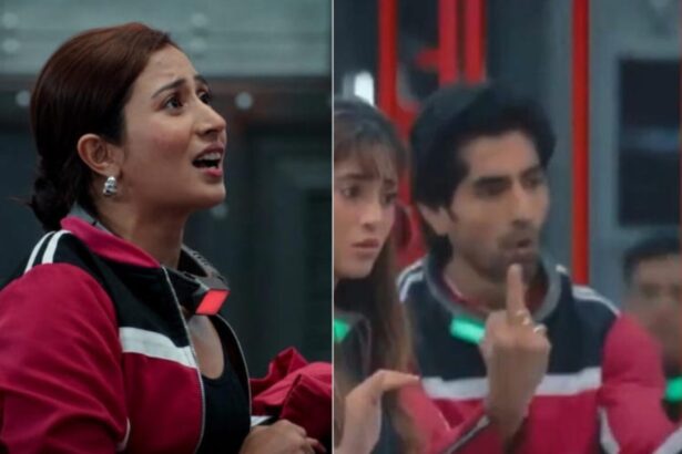 Hunterfly 6 07 22 000851 Harshad Chopda and Shreya Kalra during a tense moment on Lock Upp 2
