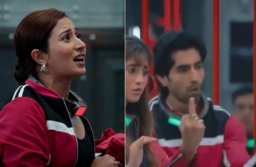 Harshad Chopda and Shreya Kalra during a tense moment on Lock Upp 2