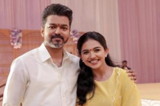 Vijay and Mamitha Baiju in a scene from Jana Nayagan.