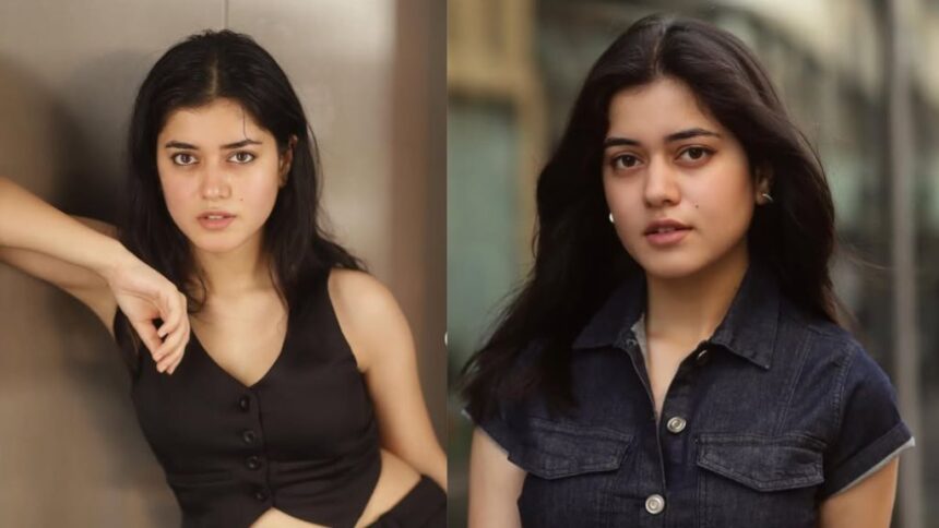 Aishwarya Sharma at a film promotion event after the success of Dude